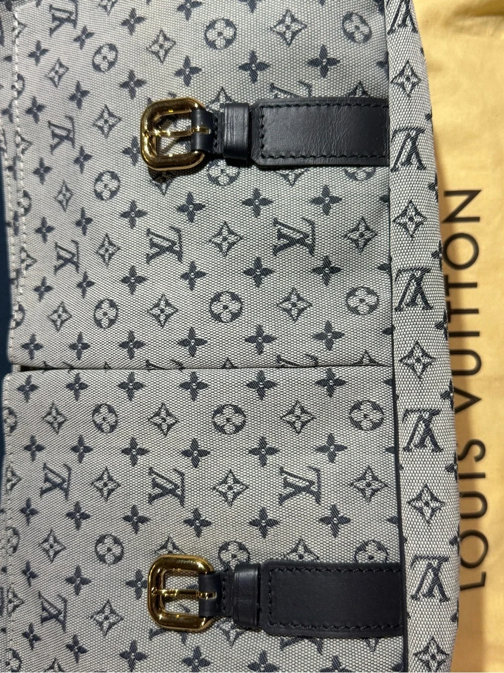 Louis Vuitton Gray Monogram Messenger with Black Straps